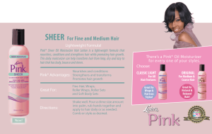 Pink Oil Moisturiser Sheer Hair Lotion 12oz