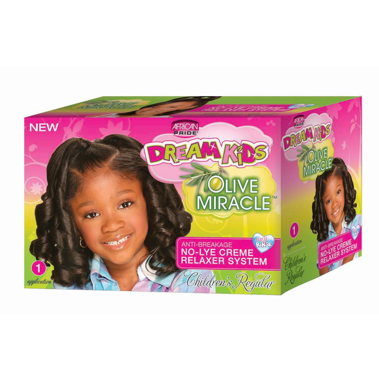 African Pride Dream Kids Olive Miracle No Lye Creame Relaxer System Regular